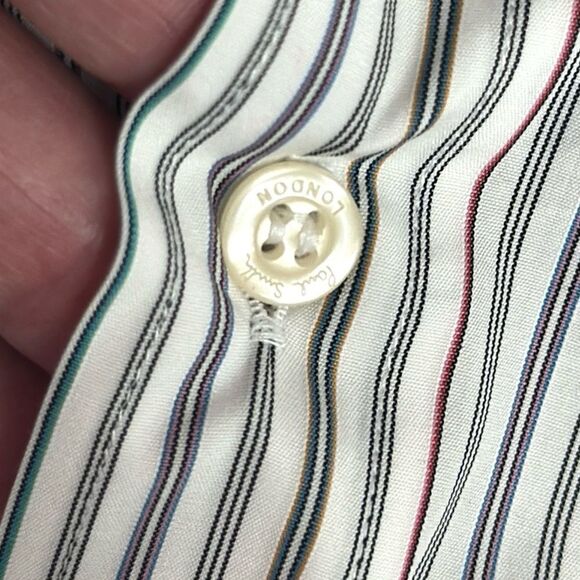 Paul Smith London Cotton Shirt Button Down White Striped Made in Italy 16,5 (42) - Picture 9 of 13